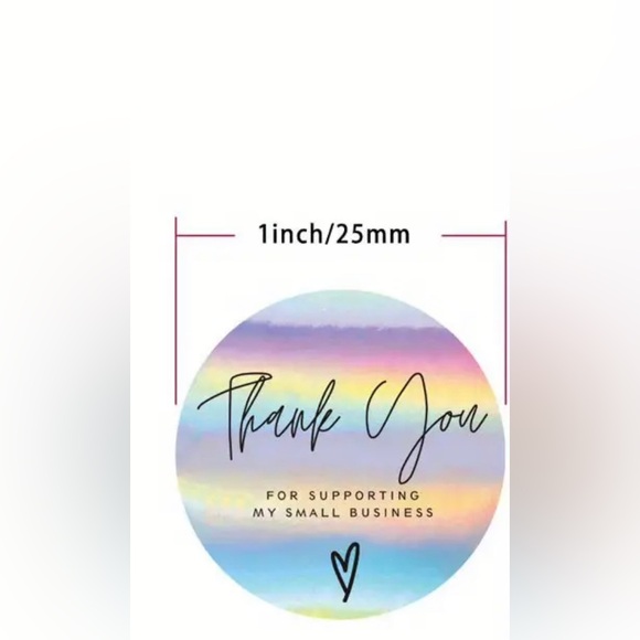 50 pcs Rainbow Laser Thank You for Buying Decorative Self-Adhesive Stickers - Picture 3 of 5